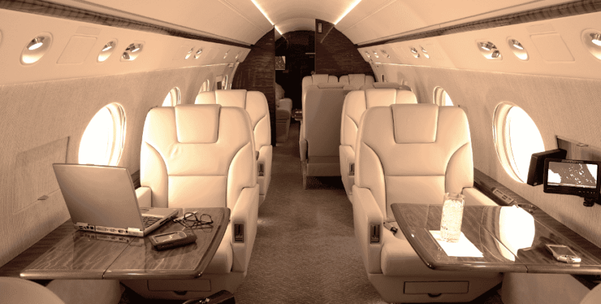 G550 jet privé intérieur
