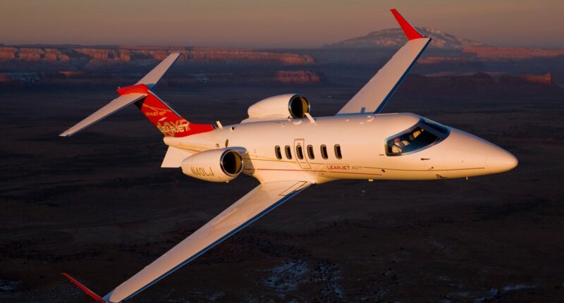 location de jet privé : Intérieur luxueux du Learjet 40 XR.