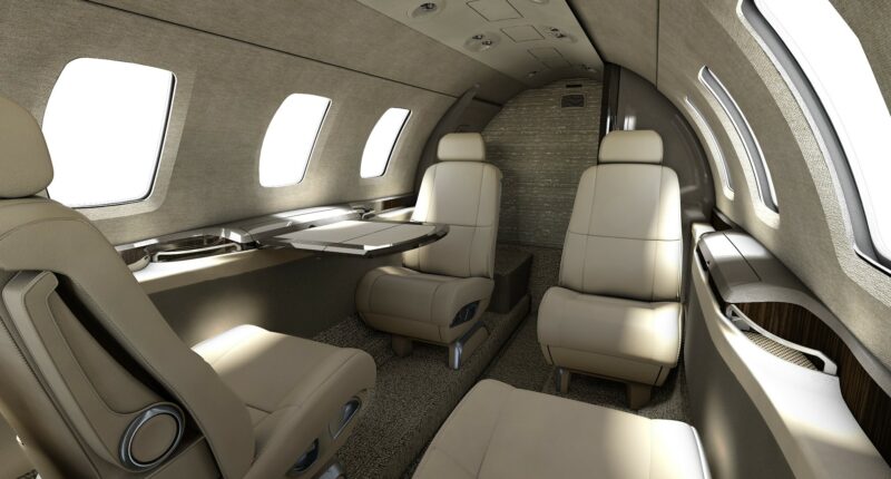 Cessna Citation M2 intérieur cabine beige