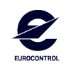 Logo d'EUROCONTROL : 'E' stylisé, AEROAFFAIRES aviation.
