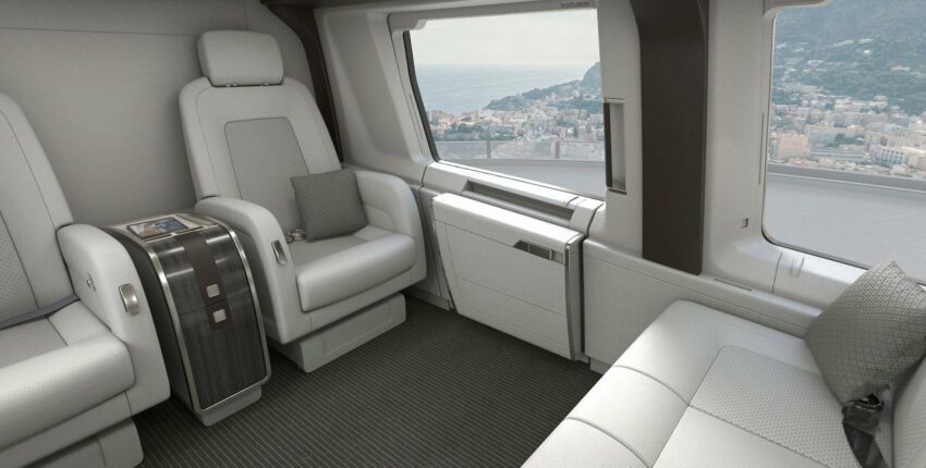 Cabine intérieure blanche hélicoptère H160